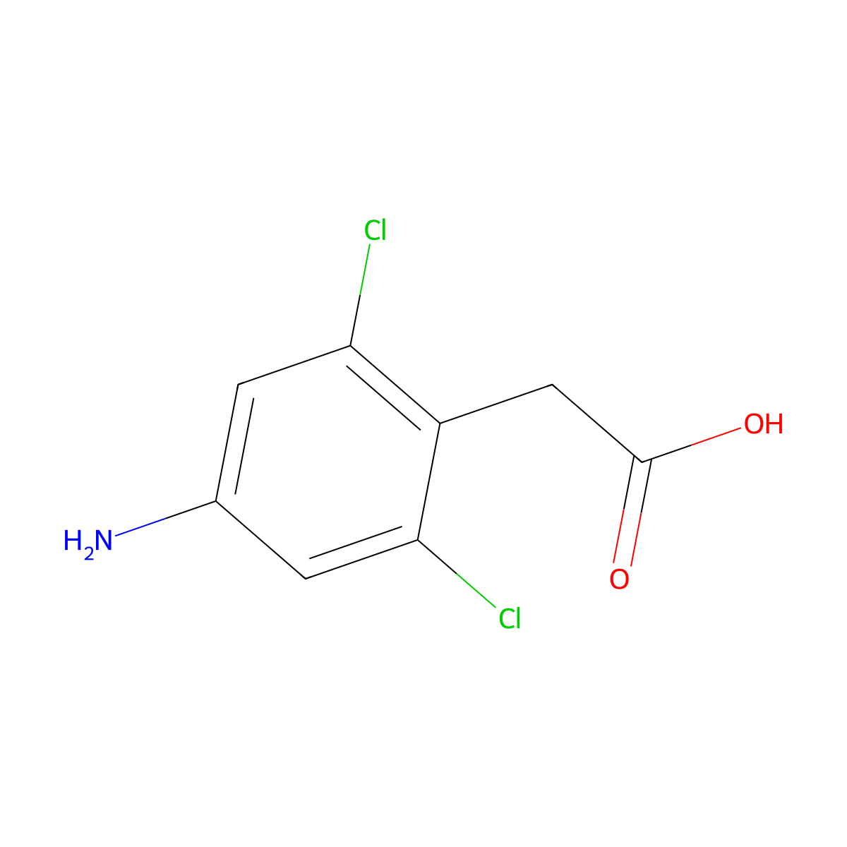 (4-Amino-2,6-dichloro-phenyl)-acetic acid molecular structure, CAS 1260812-33-6