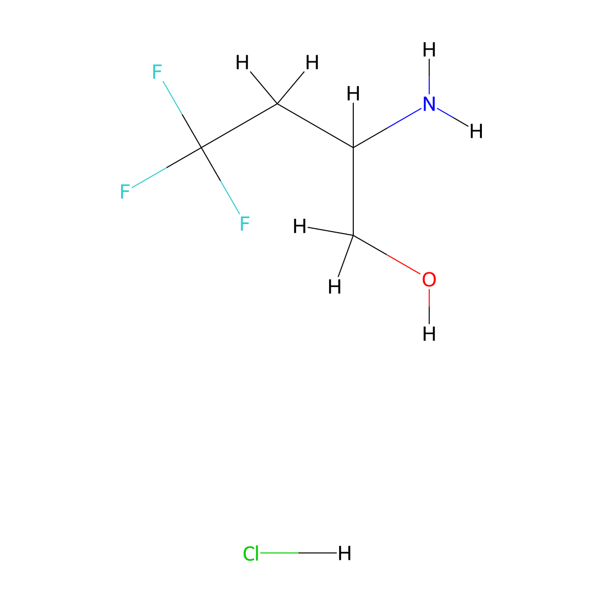 2-Amino-4,4,4-trifluorobutan-1-ol hydrochloride molecular structure, CAS 1260812-60-9