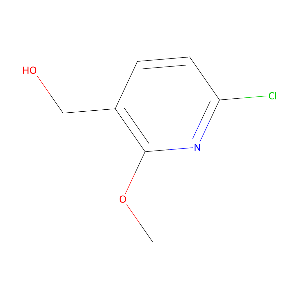 (6-Chloro-2-methoxypyridin-3-YL)methanol molecular structure, CAS 1260812-74-5