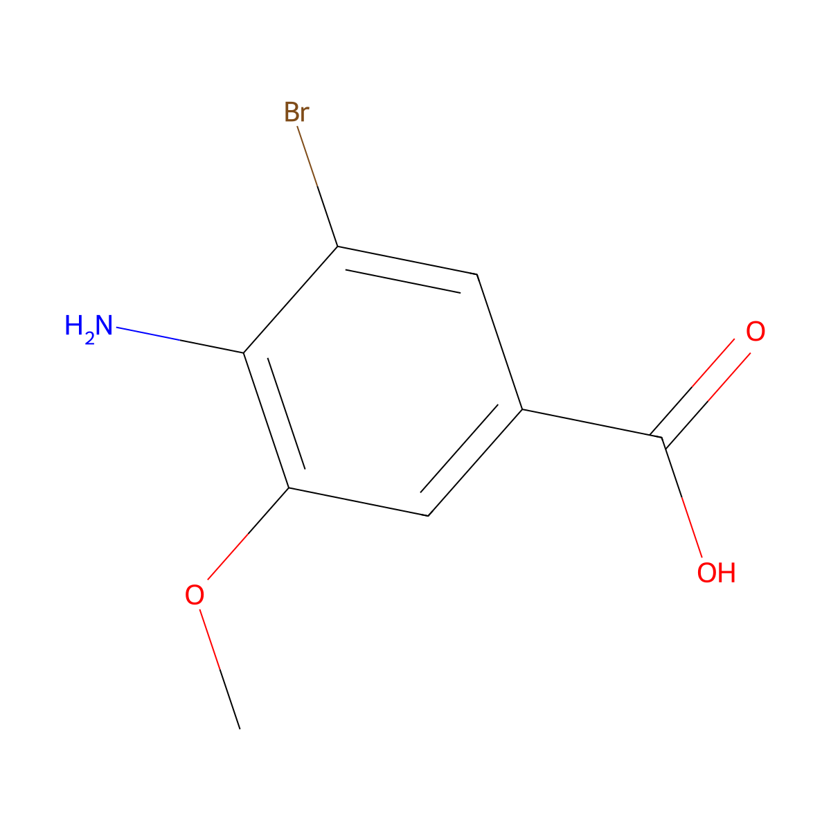 4-Amino-3-bromo-5-methoxybenzoic acid molecular structure, CAS 1260812-91-6