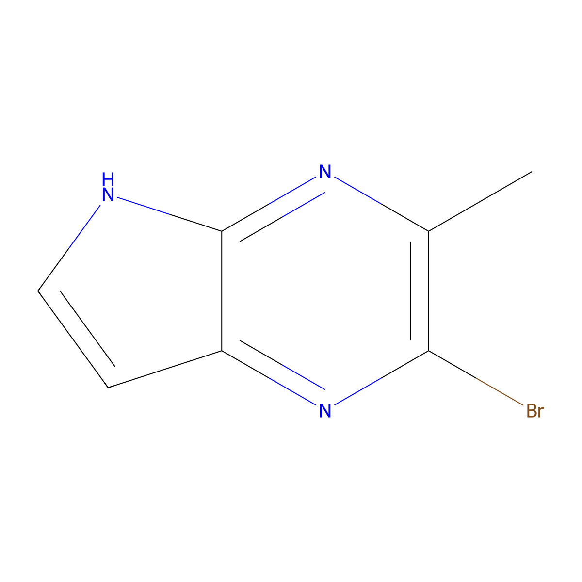2-Bromo-3-methyl-5H-pyrrolo[2,3-b]pyrazine molecular structure, CAS 1260812-97-2