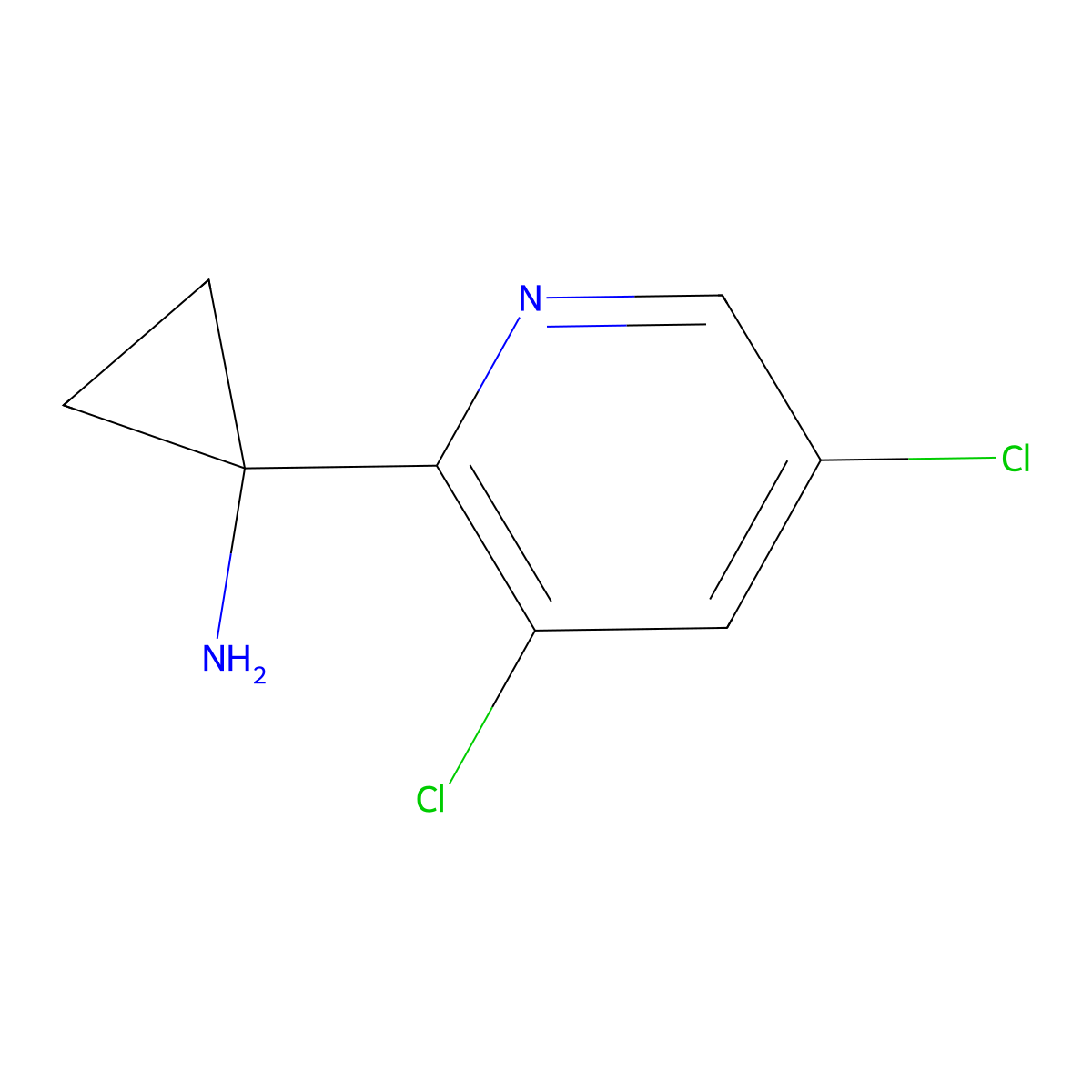 1-(3,5-Dichloropyridin-2-yl)cyclopropan-1-amine molecular structure, CAS 1260812-98-3