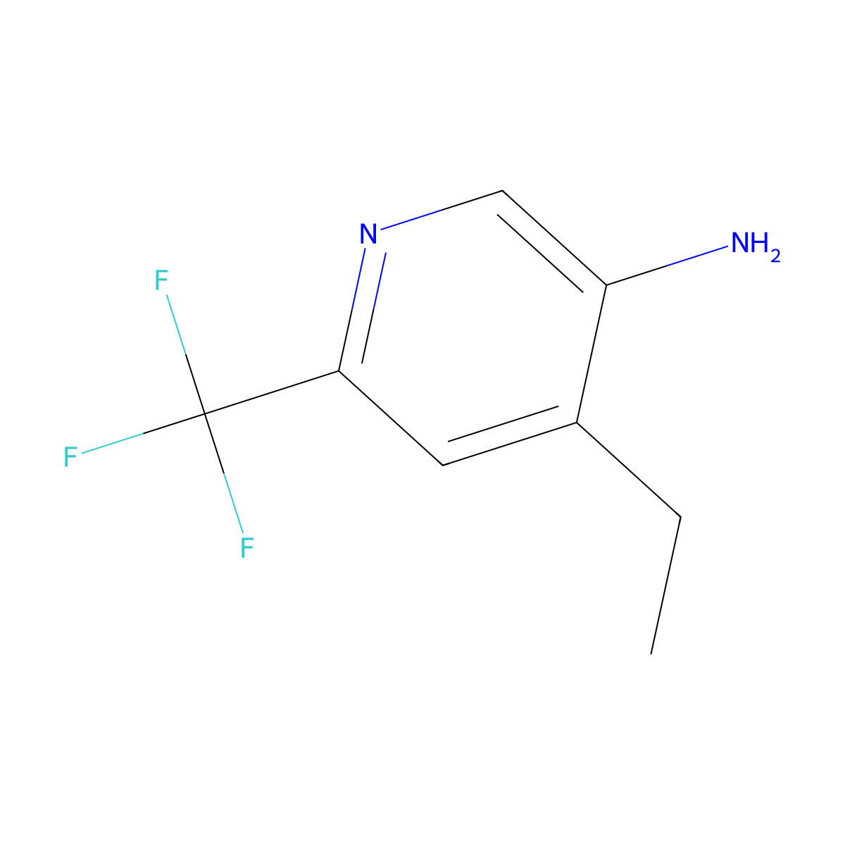 4-Ethyl-6-trifluoromethyl-pyridin-3-ylamine molecular structure, CAS 1260813-20-4