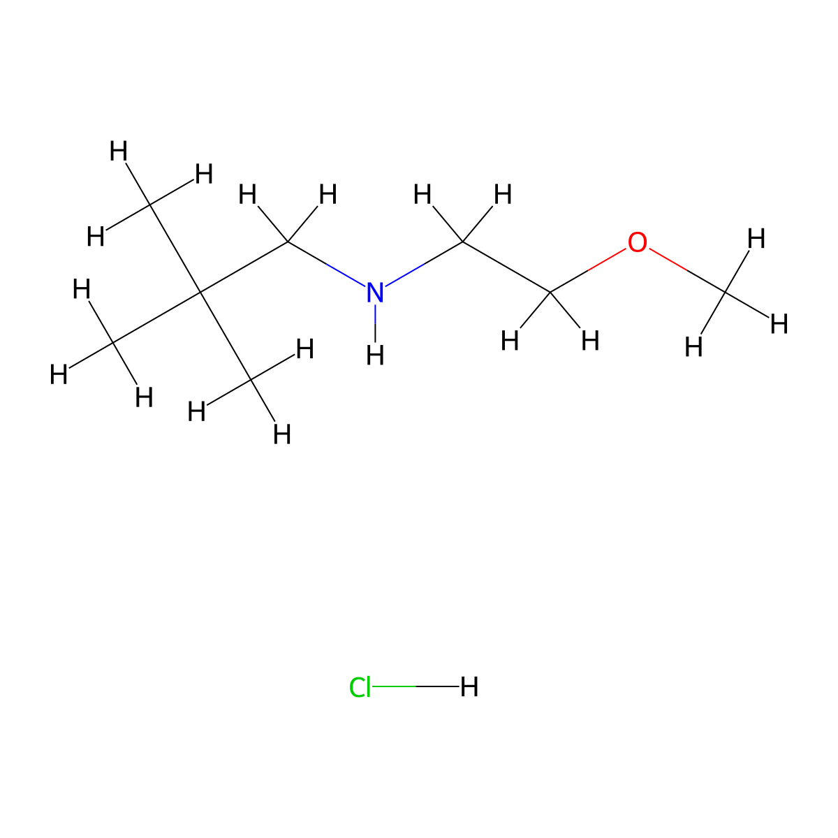N-(2-Methoxyethyl)-2,2-dimethylpropan-1-amine hydrochloride molecular structure, CAS 1260813-75-9