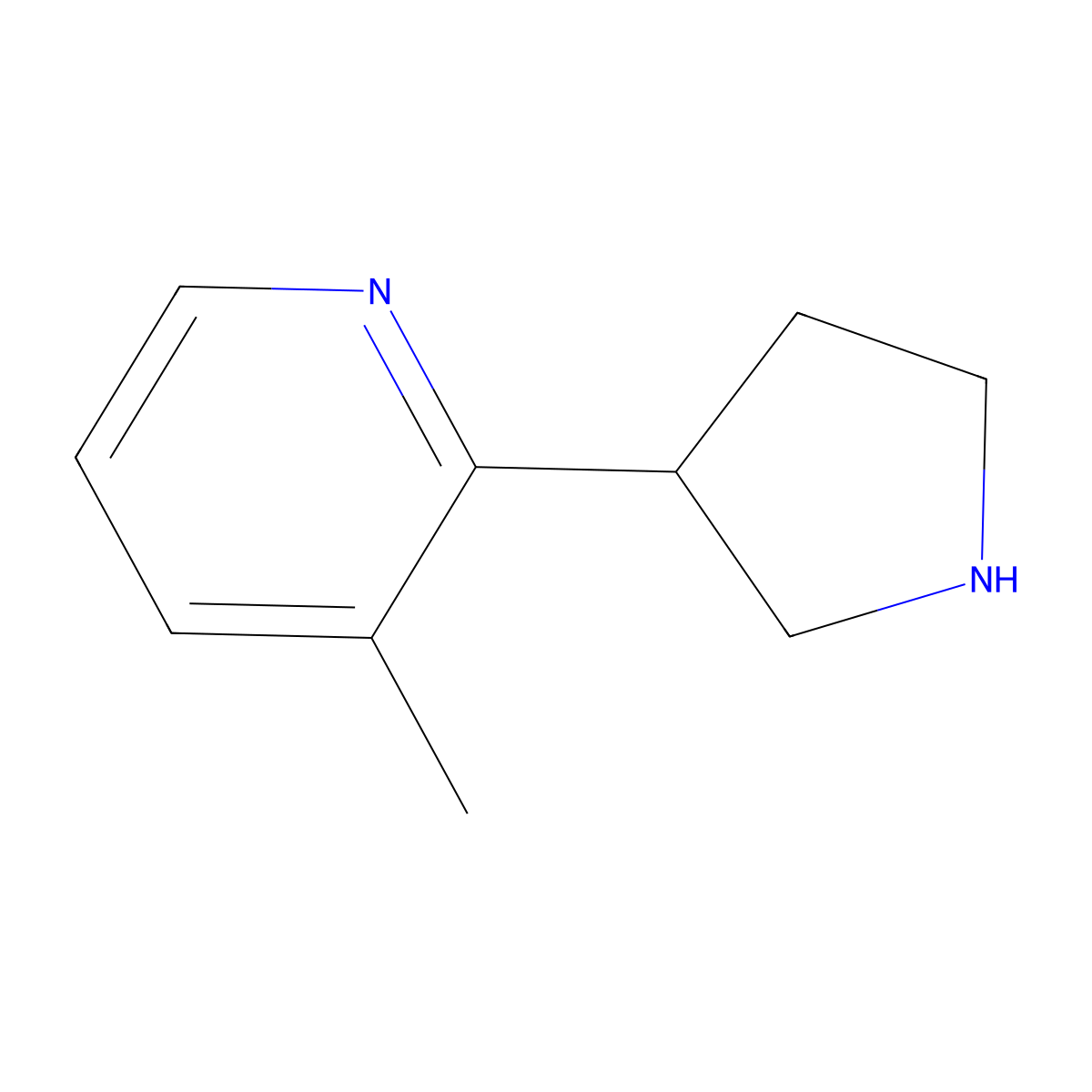 3-Methyl-2-(pyrrolidin-3-yl)pyridine molecular structure, CAS 1260813-82-8