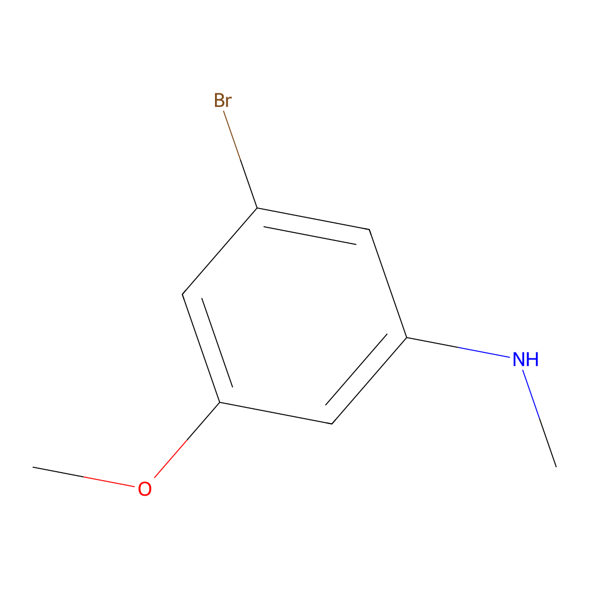 3-Bromo-5-methoxy-N-methylaniline molecular structure, CAS 1260813-97-5