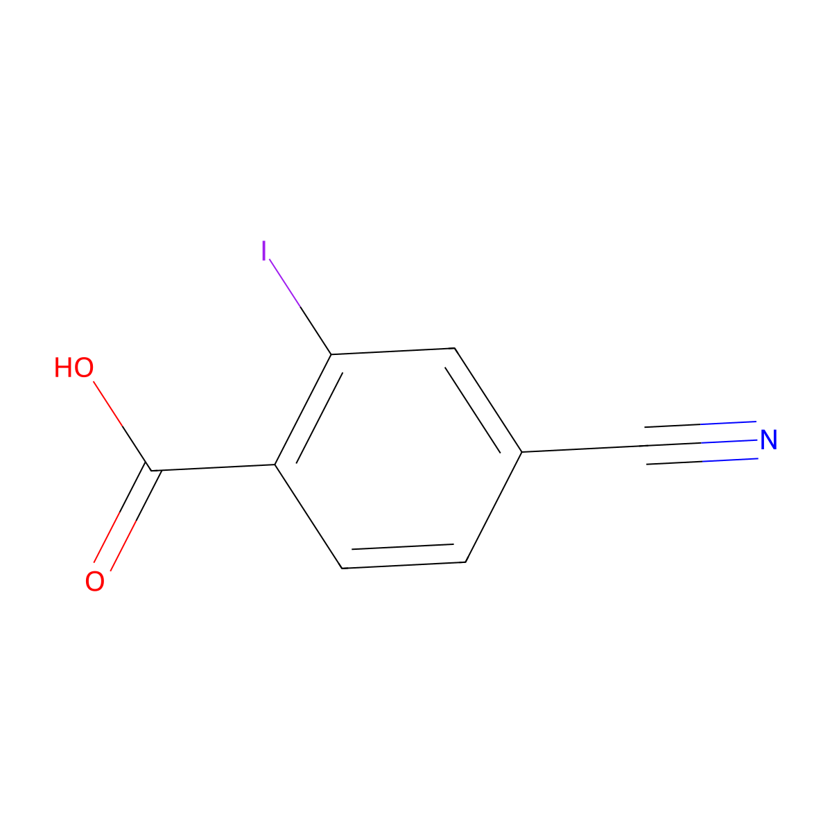 4-Cyano-2-iodobenzoic acid molecular structure, CAS 1260814-20-7