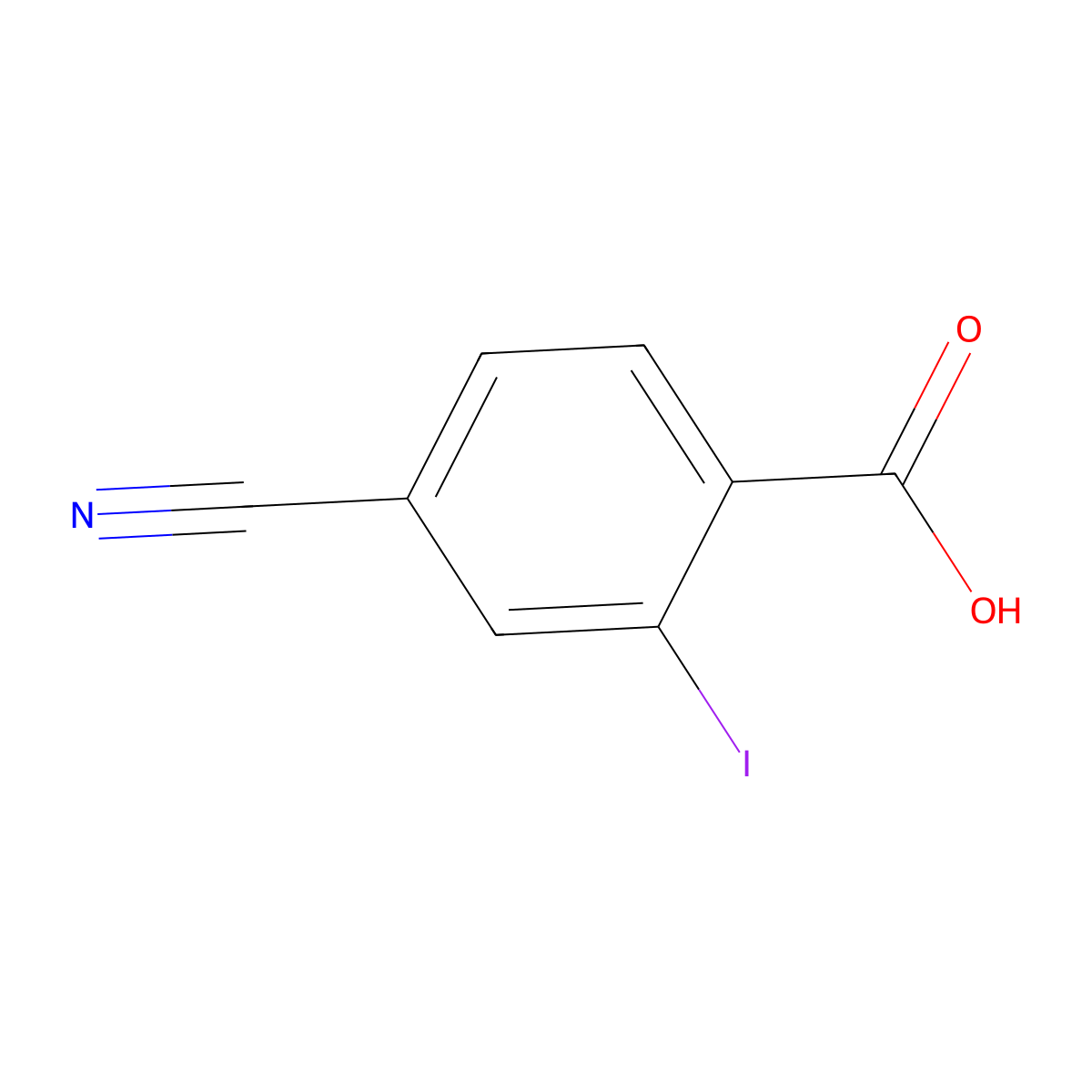 4-Cyano-2-iodobenzoic acid molecular structure, CAS 1260814-20-7
