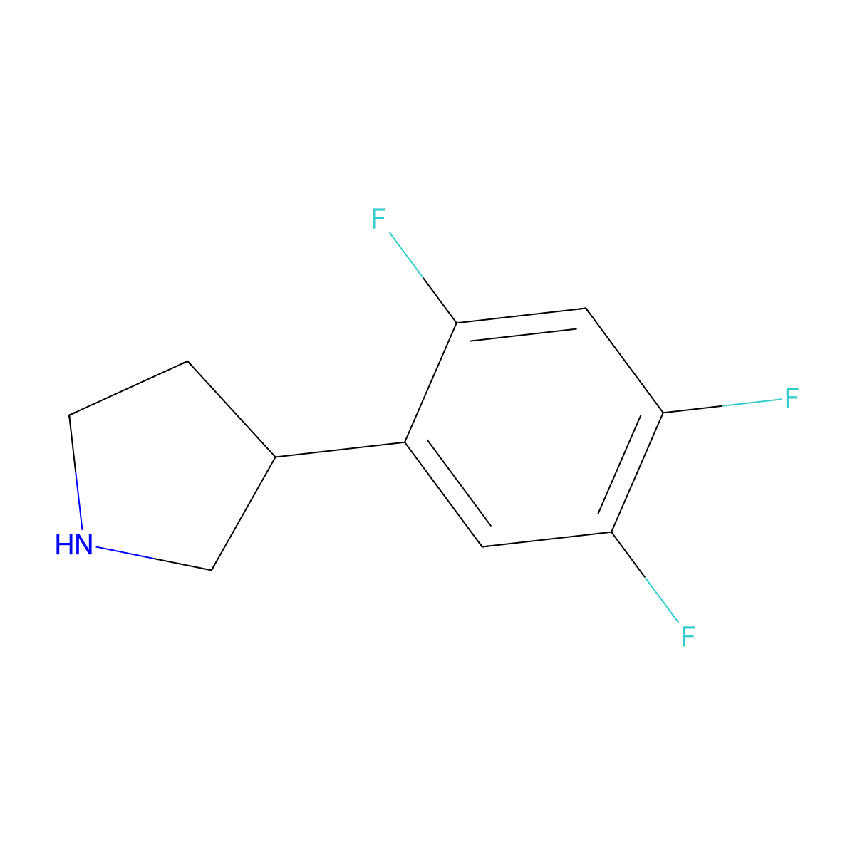 3-(2,4,5-Trifluorophenyl)pyrrolidine molecular structure, CAS 1260814-64-9
