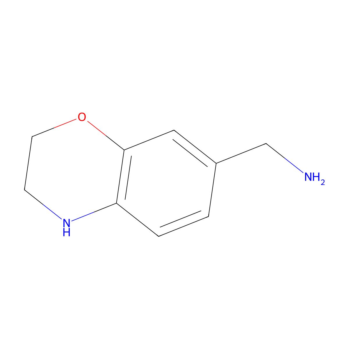 (3,4-dihydro-2H-1,4-benzoxazin-7-yl)methanamine molecular structure, CAS 1260815-10-8