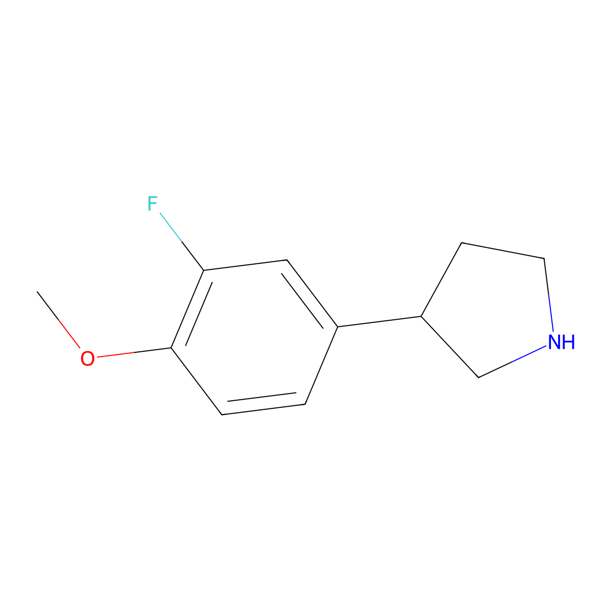 3-(3-Fluoro-4-methoxyphenyl)pyrrolidine molecular structure, CAS 1260815-20-0