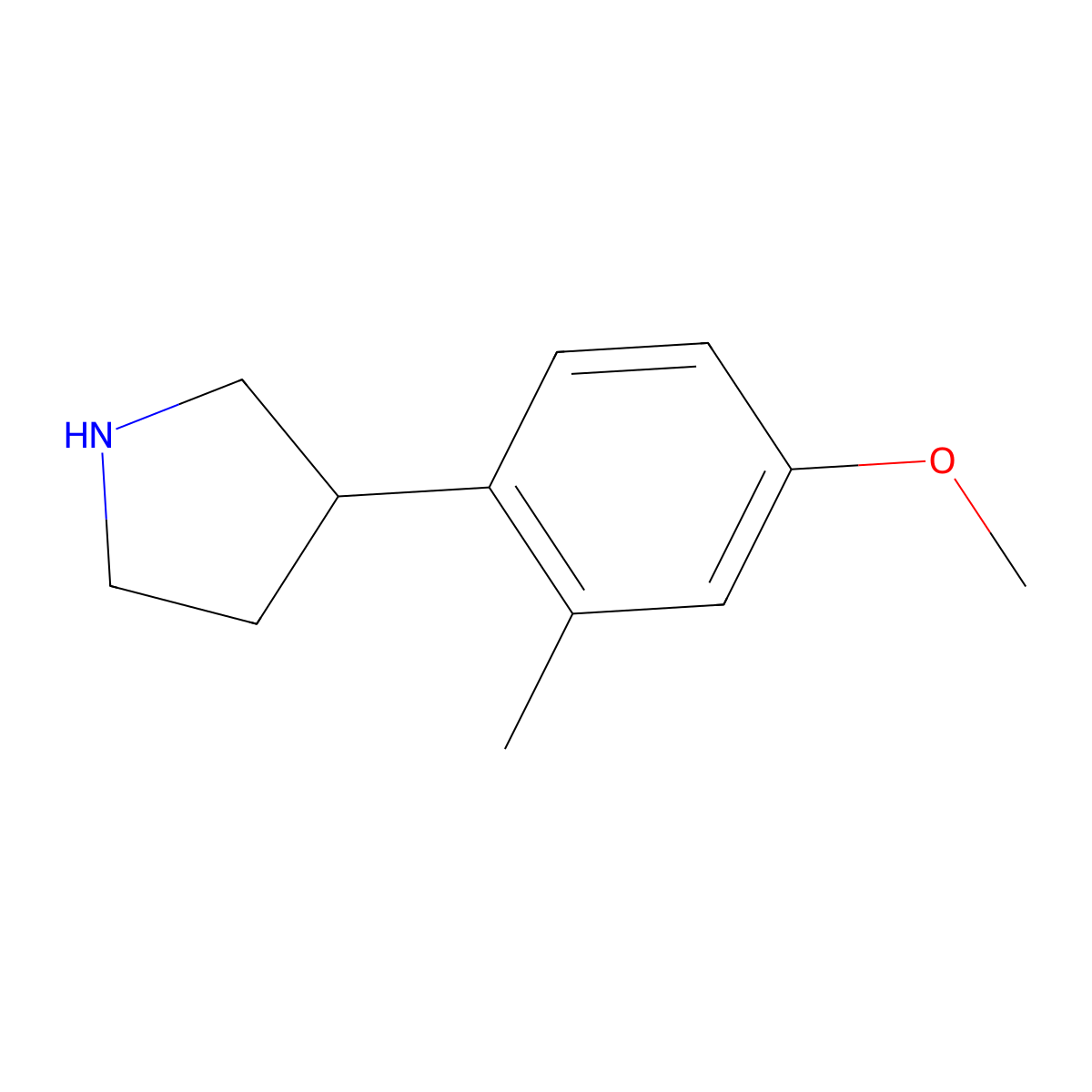 3-(4-Methoxy-2-methylphenyl)pyrrolidine molecular structure, CAS 1260815-25-5