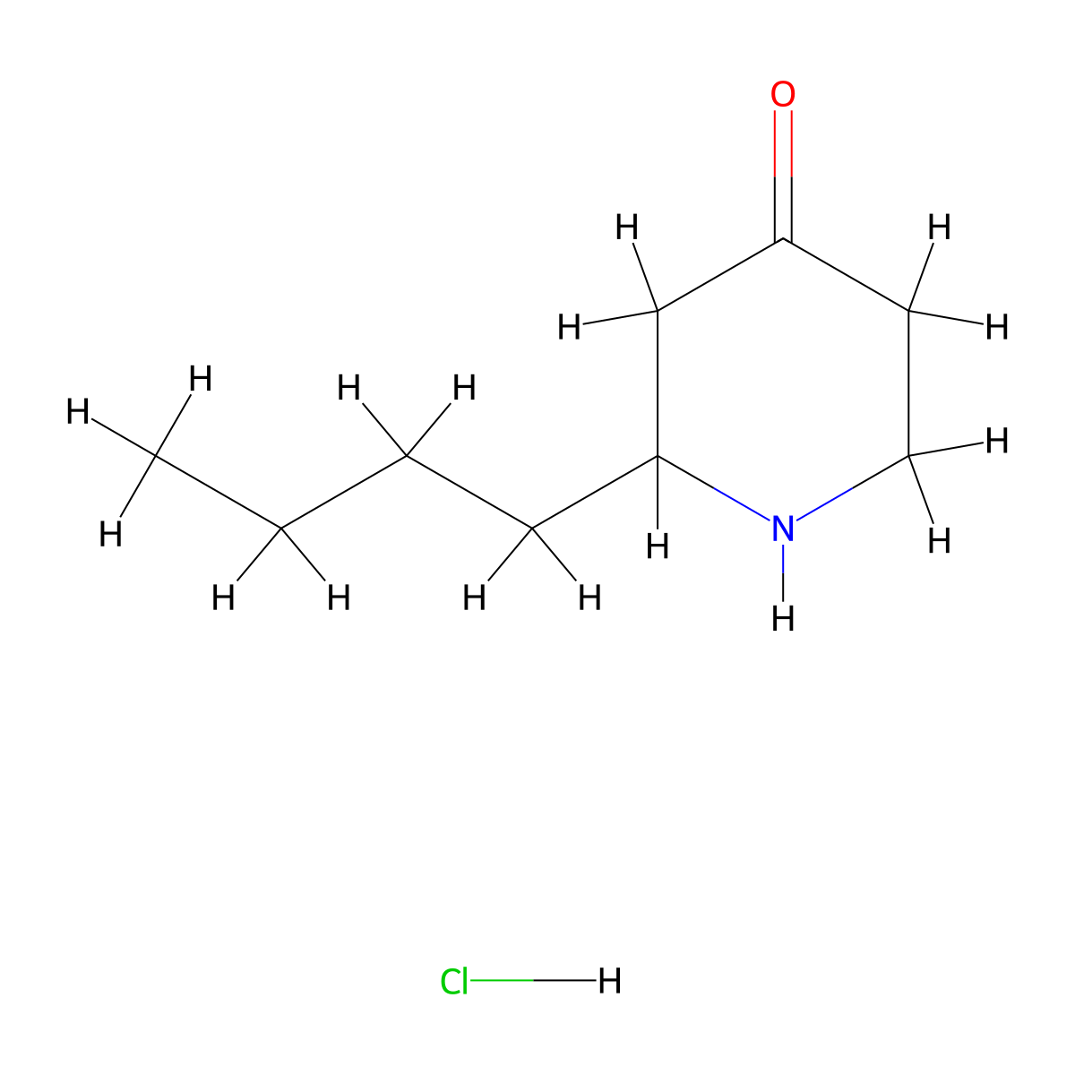 2-Butylpiperidin-4-one hydrochloride molecular structure, CAS 1260815-38-0
