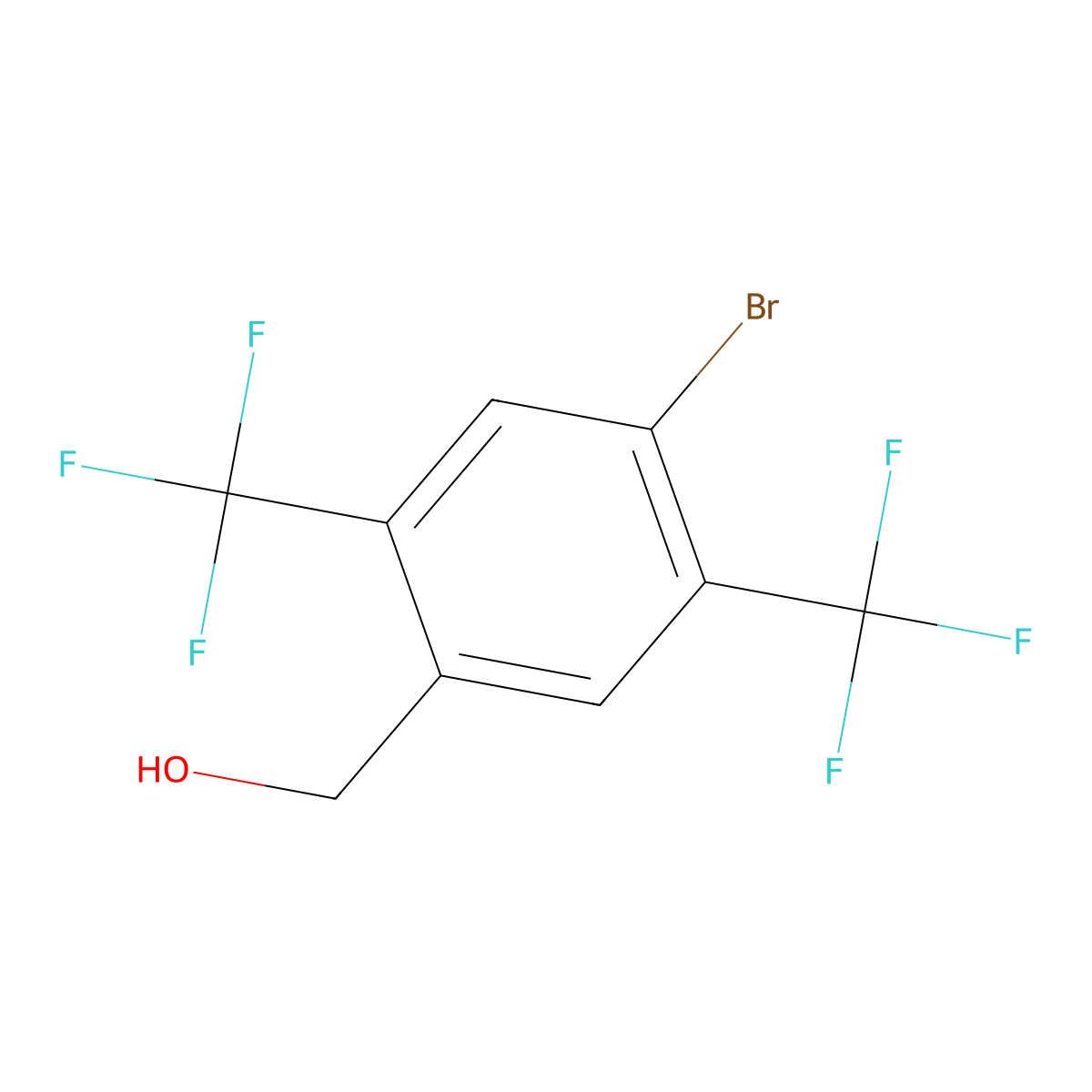 [4-Bromo-2,5-bis(trifluoromethyl)phenyl]methanol molecular structure, CAS 1260815-51-7