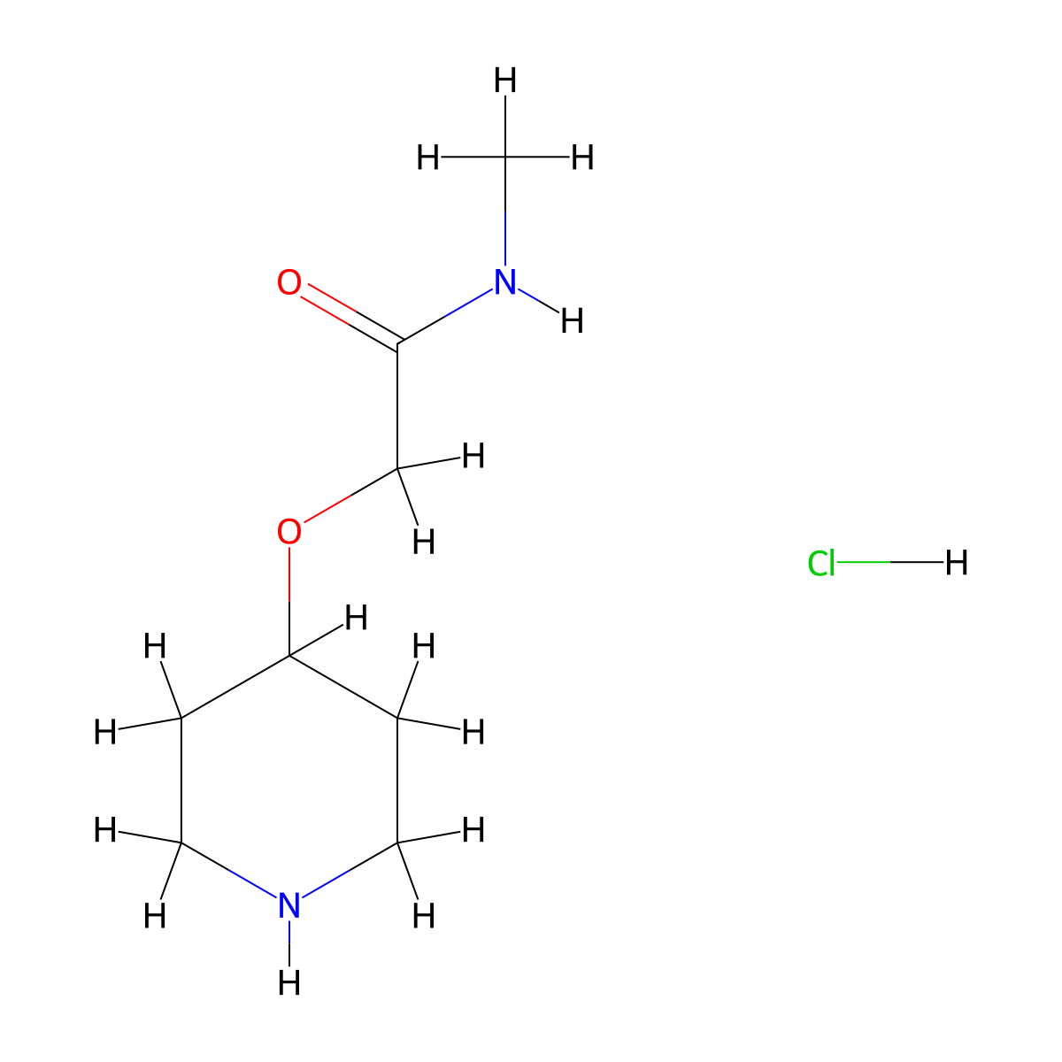 N-Methyl-2-(piperidin-4-yloxy)acetamide hydrochloride molecular structure, CAS 1260815-58-4