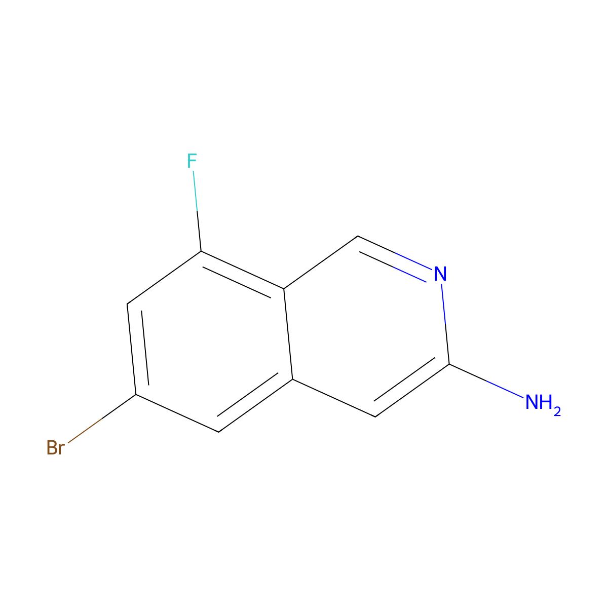6-Bromo-8-fluoroisoquinolin-3-amine molecular structure, CAS 1260815-69-7