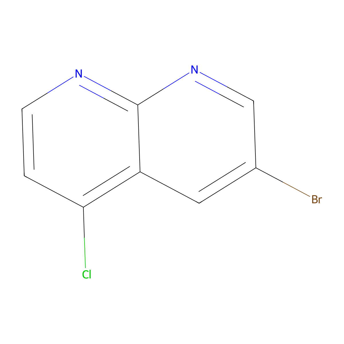 3-Bromo-5-chloro-1,8-naphthyridine molecular structure, CAS 1260815-70-0