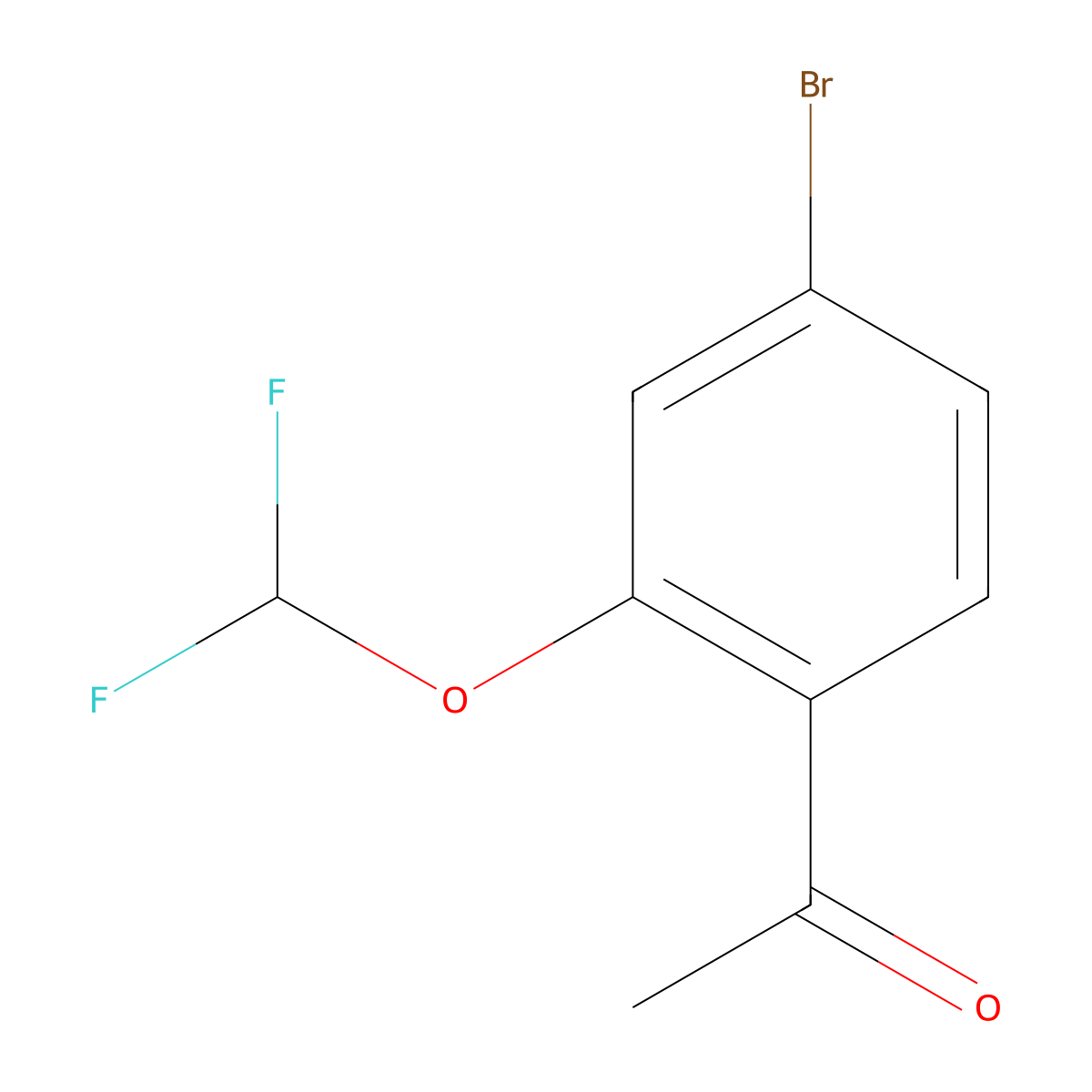 1-(4-Bromo-2-(difluoromethoxy)phenyl)ethanone molecular structure, CAS 1260815-88-0