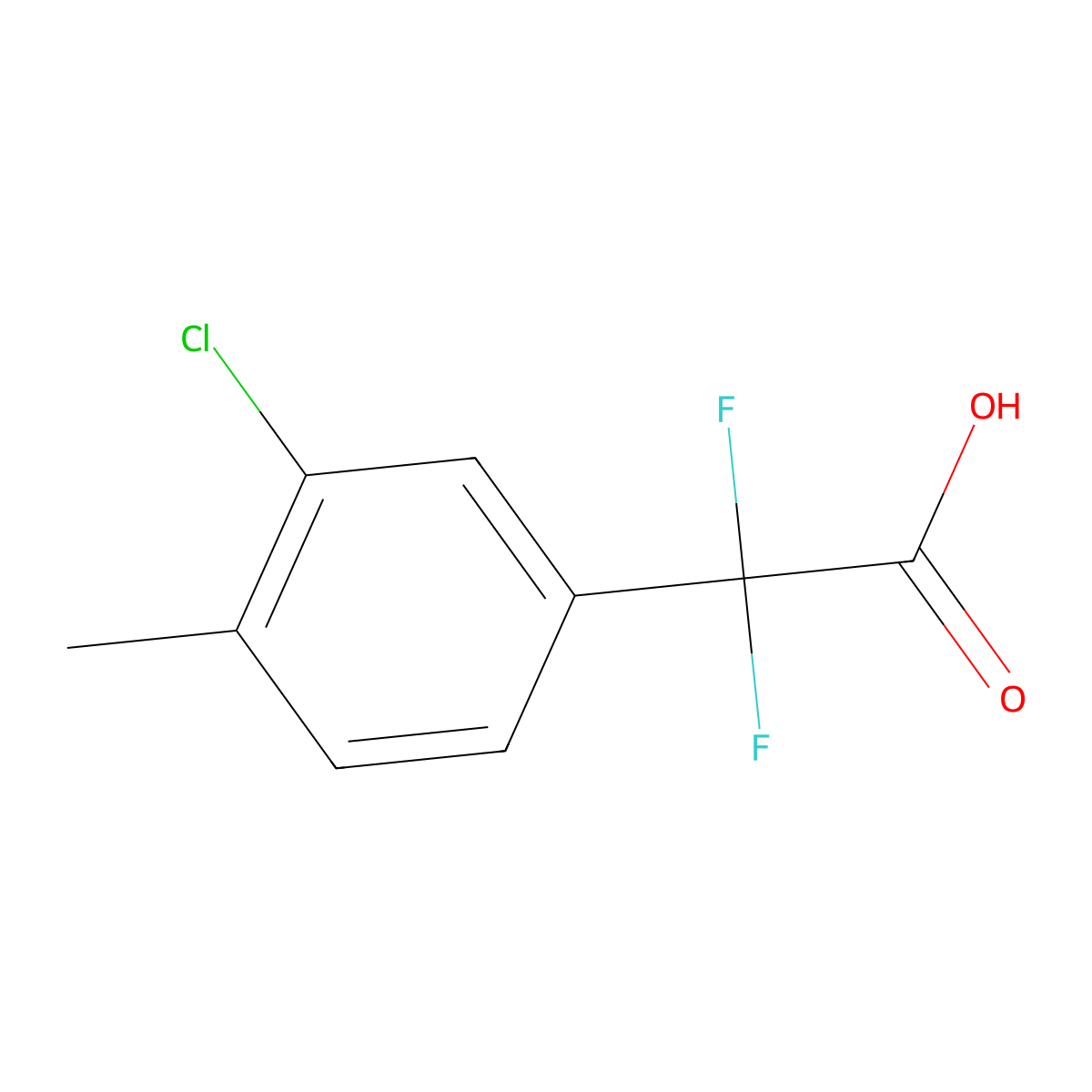 2-(3-Chloro-4-methylphenyl)-2,2-difluoroacetic acid molecular structure, CAS 1260815-97-1