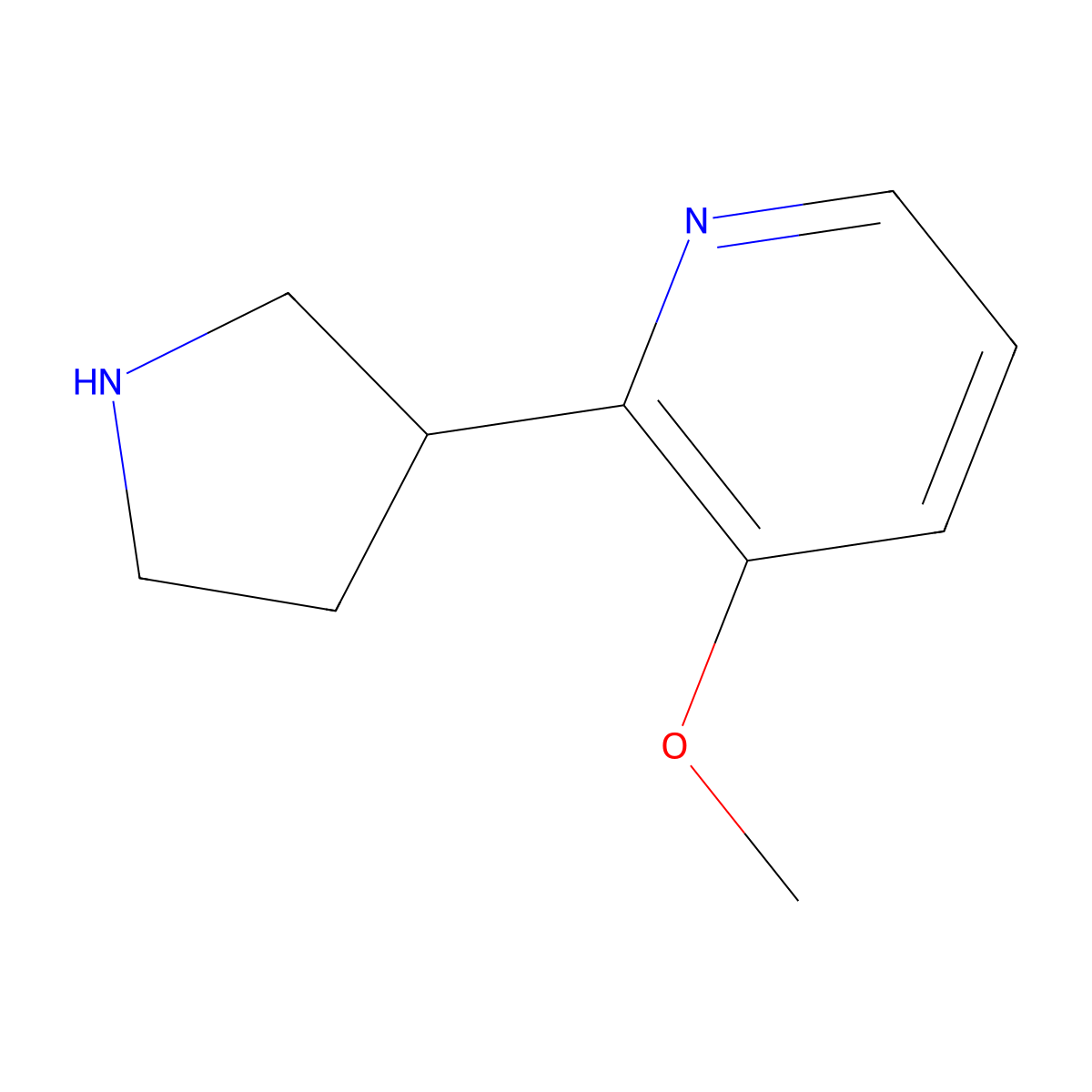 3-Methoxy-2-(pyrrolidin-3-yl)pyridine molecular structure, CAS 1260816-22-5