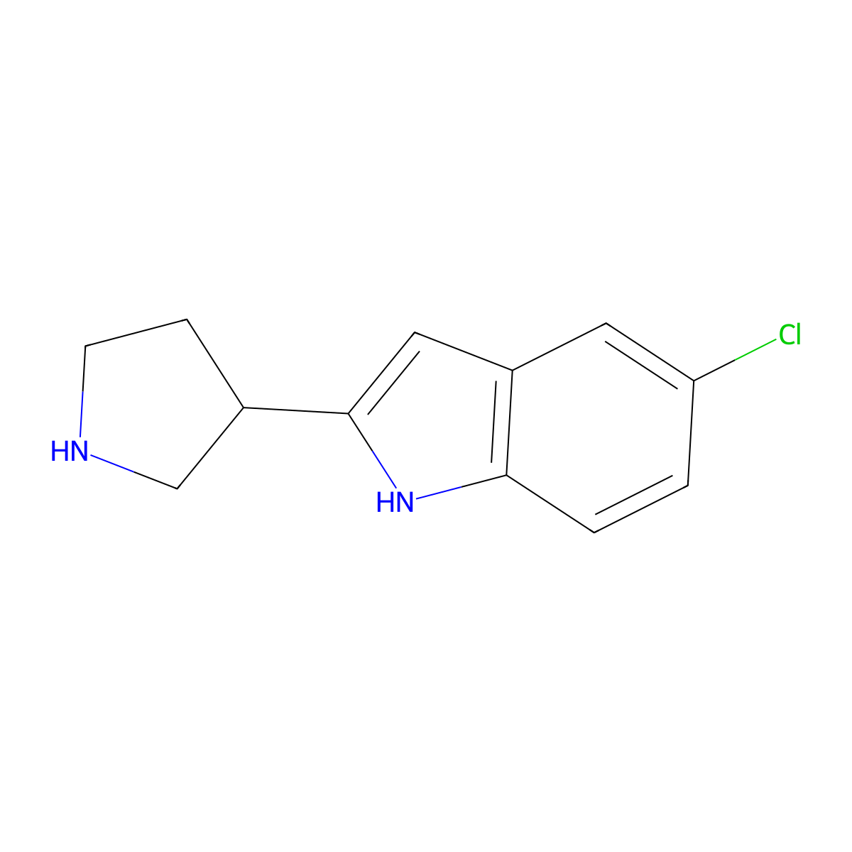 5-Chloro-2-(pyrrolidin-3-YL)-1H-indole molecular structure, CAS 1260816-66-7