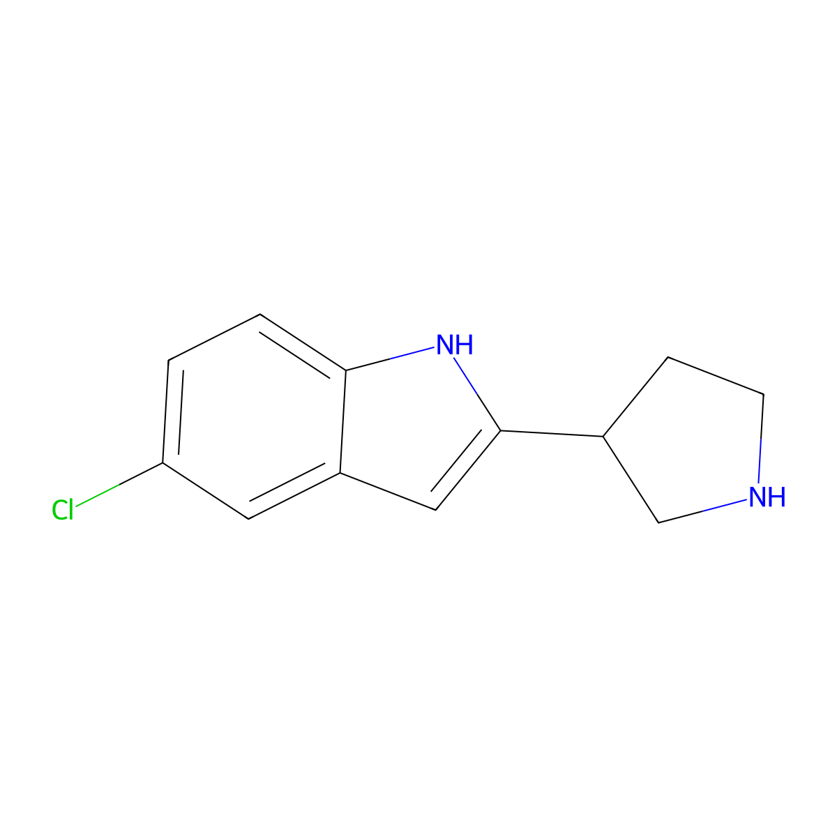 5-Chloro-2-(pyrrolidin-3-YL)-1H-indole molecular structure, CAS 1260816-66-7