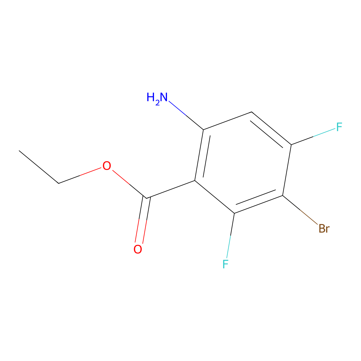 Ethyl 6-amino-3-bromo-2,4-difluorobenzoate molecular structure, CAS 1260816-86-1