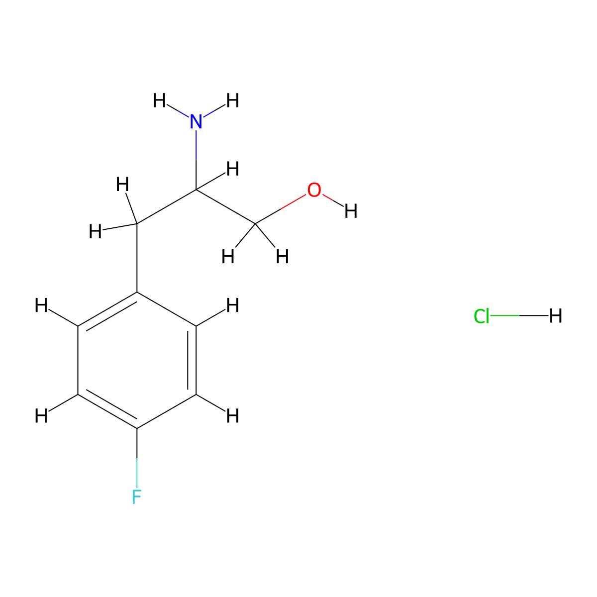 2-Amino-3-(4-fluorophenyl)propan-1-ol hydrochloride molecular structure, CAS 1260817-75-1