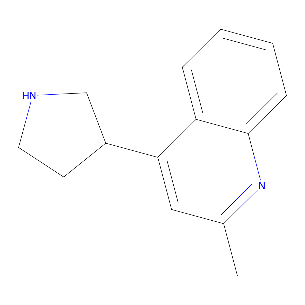 2-Methyl-4-(pyrrolidin-3-yl)quinoline molecular structure, CAS 1260817-94-4