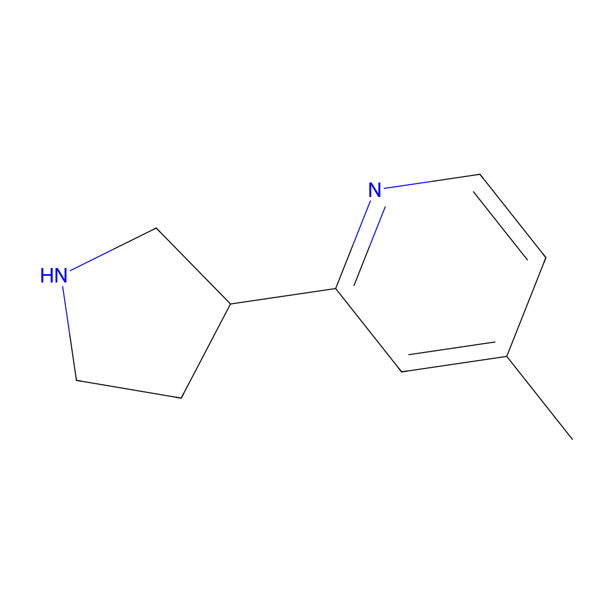 4-Methyl-2-(pyrrolidin-3-yl)pyridine molecular structure, CAS 1260819-12-2