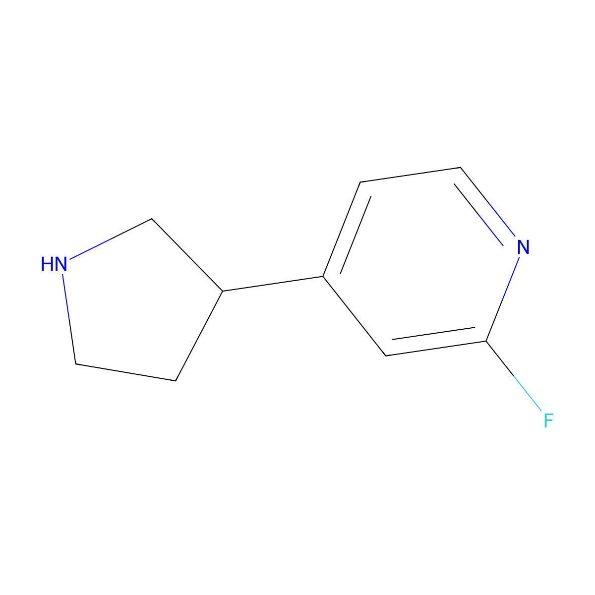 2-Fluoro-4-(pyrrolidin-3-yl)pyridine molecular structure, CAS 1260819-28-0