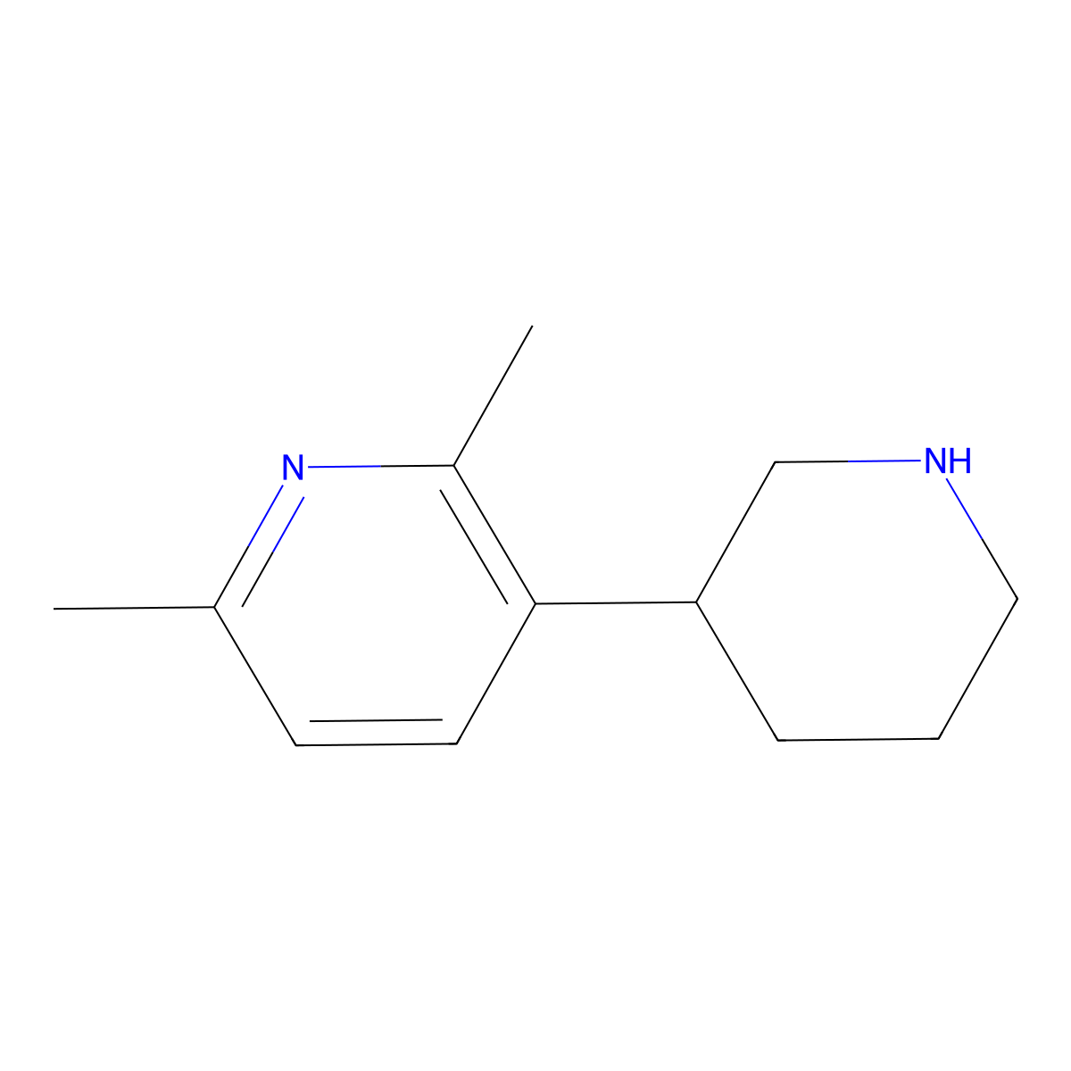 2,6-Dimethyl-3-(piperidin-3-yl)pyridine molecular structure, CAS 1260821-02-0