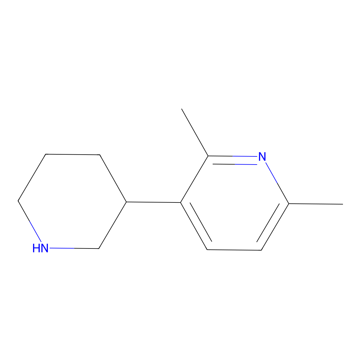 2,6-Dimethyl-3-(piperidin-3-yl)pyridine molecular structure, CAS 1260821-02-0
