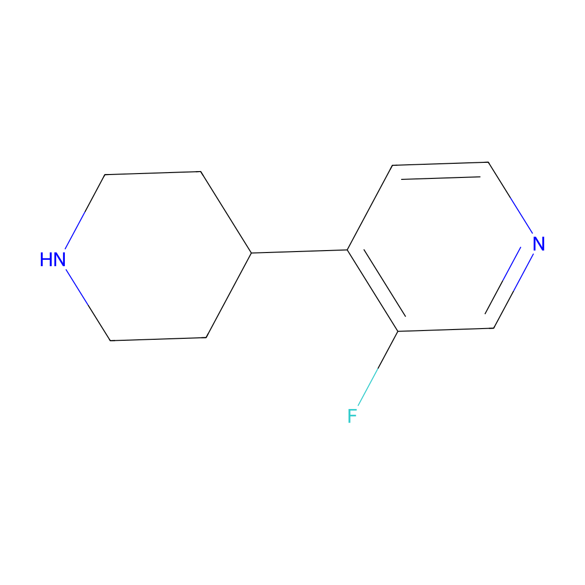 3-Fluoro-4-(piperidin-4-yl)pyridine molecular structure, CAS 1260821-66-6