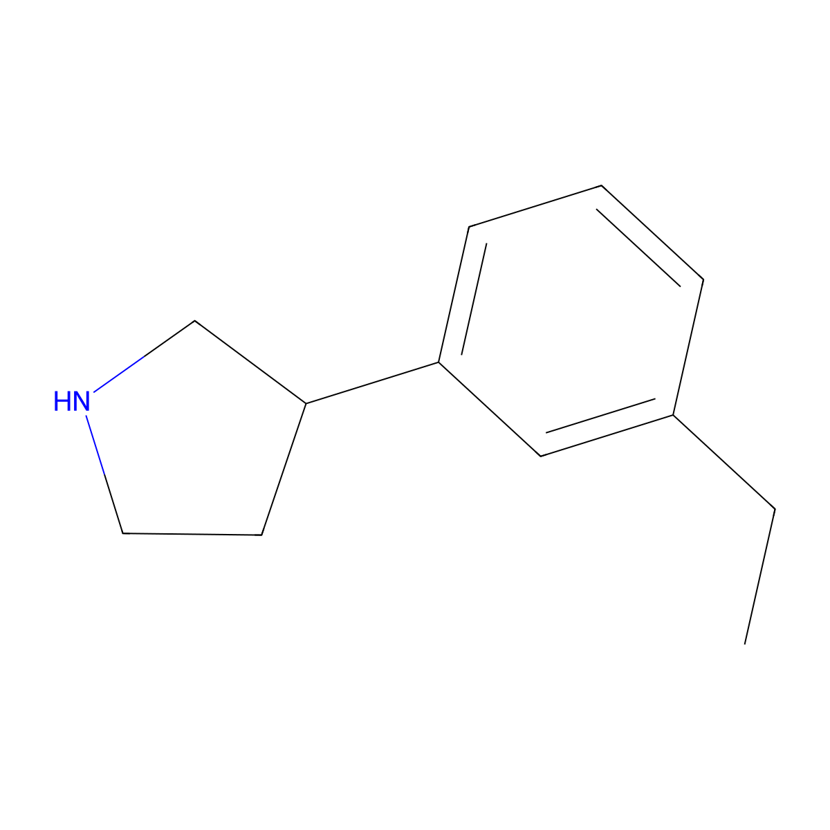 3-(3-Ethylphenyl)pyrrolidine molecular structure, CAS 1260822-02-3