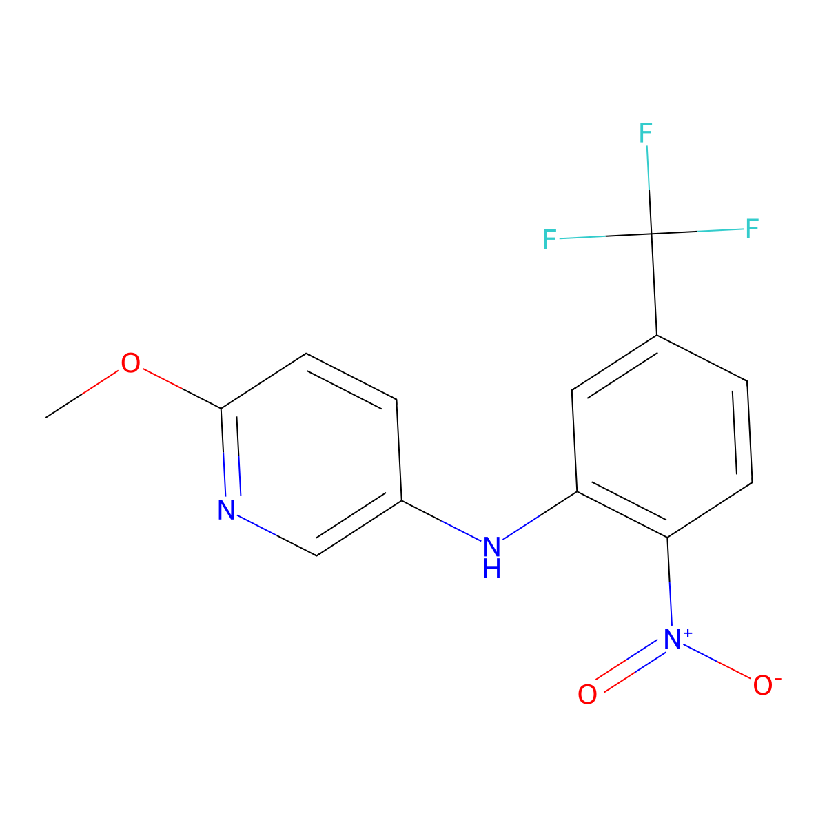 6-Methoxy-N-(2-nitro-5-(trifluoromethyl)phenyl)pyridin-3-amine molecular structure, CAS 1260822-72-7