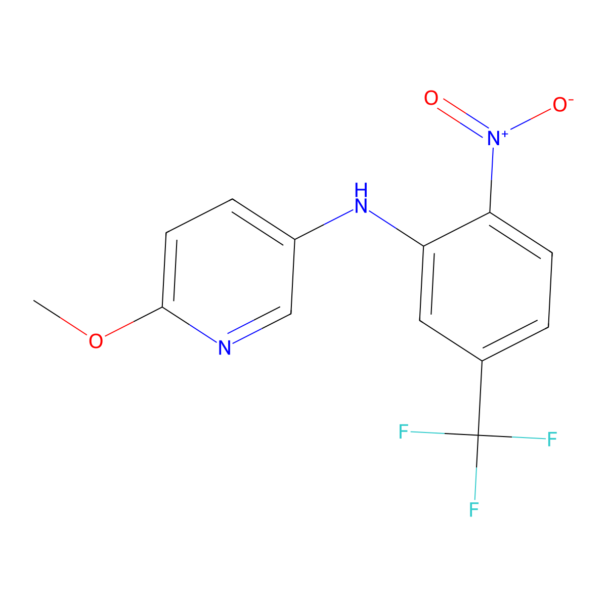 6-Methoxy-N-(2-nitro-5-(trifluoromethyl)phenyl)pyridin-3-amine molecular structure, CAS 1260822-72-7