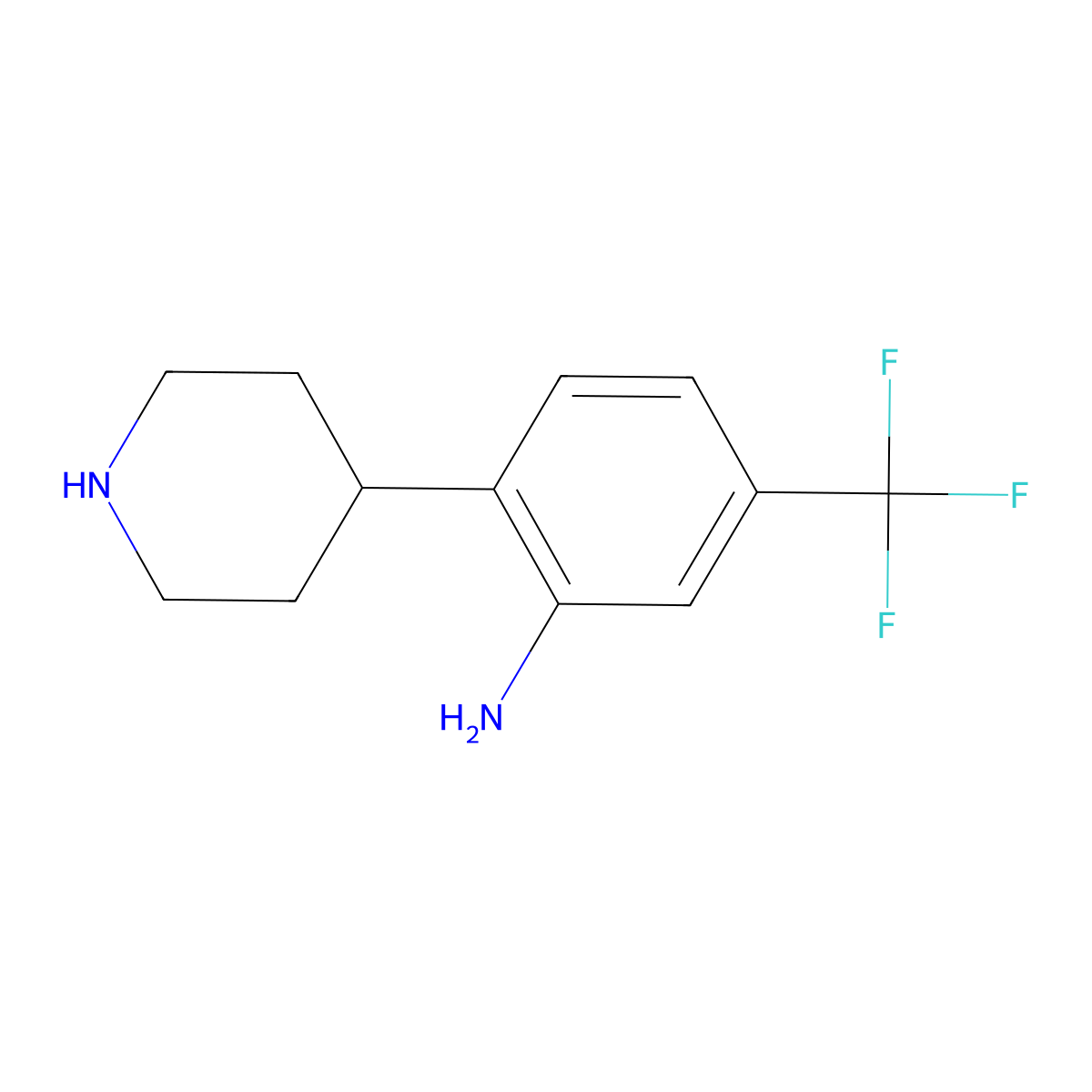 2-(Piperidin-4-yl)-5-(trifluoromethyl)aniline molecular structure, CAS 1260823-98-0