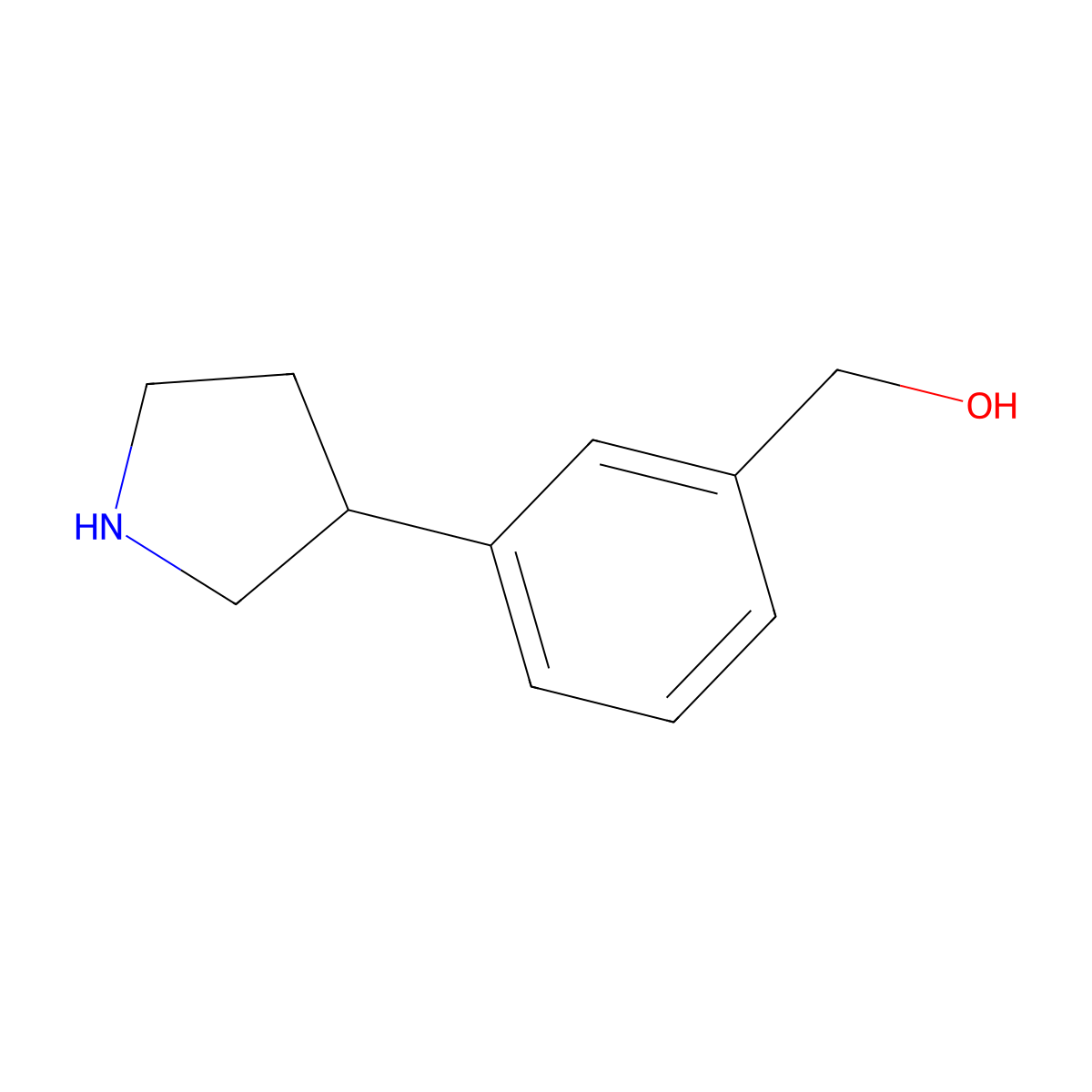 [3-(Pyrrolidin-3-yl)phenyl]methanol molecular structure, CAS 1260824-33-6