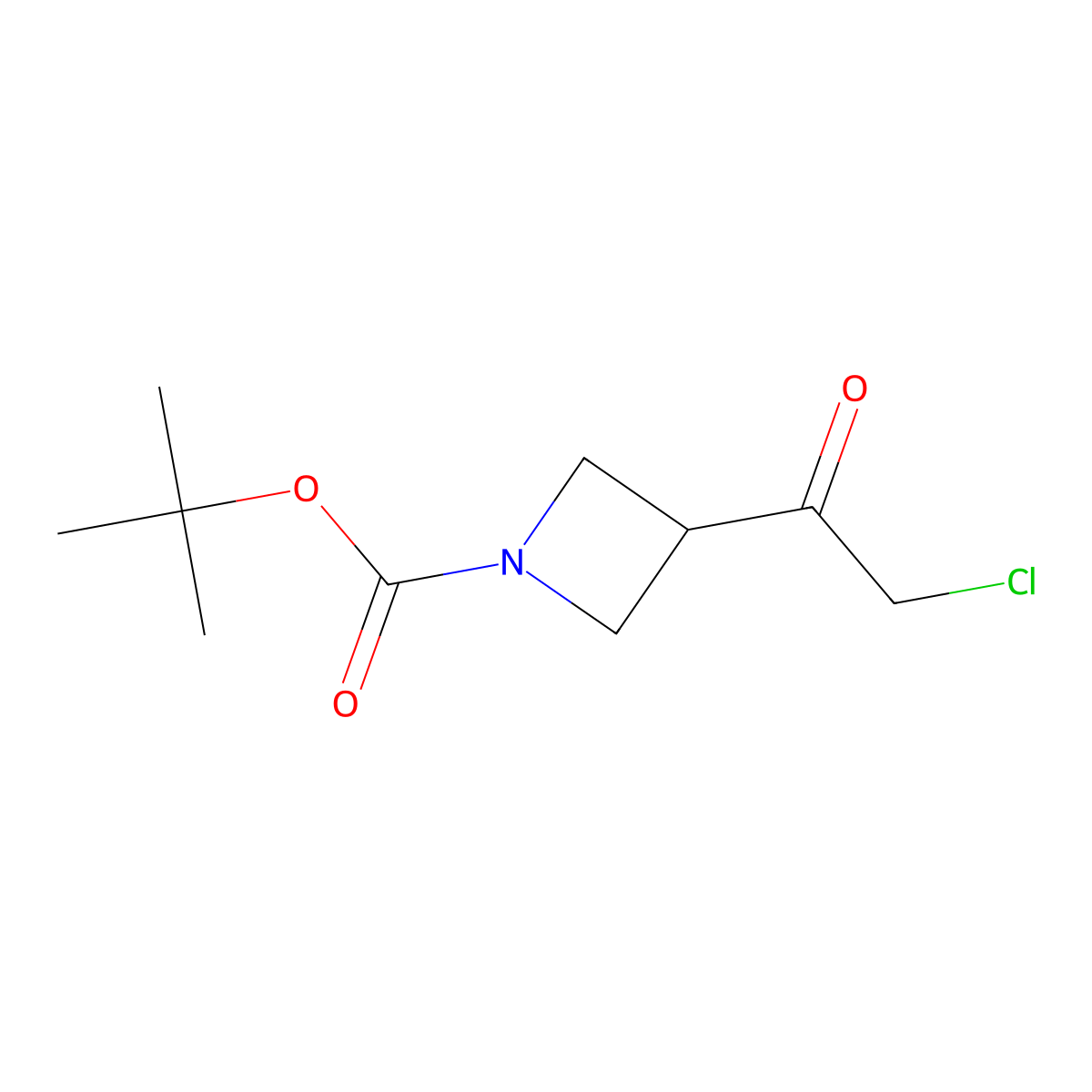 Tert-butyl 3-(2-chloroacetyl)azetidine-1-carboxylate molecular structure, CAS 1260824-43-8