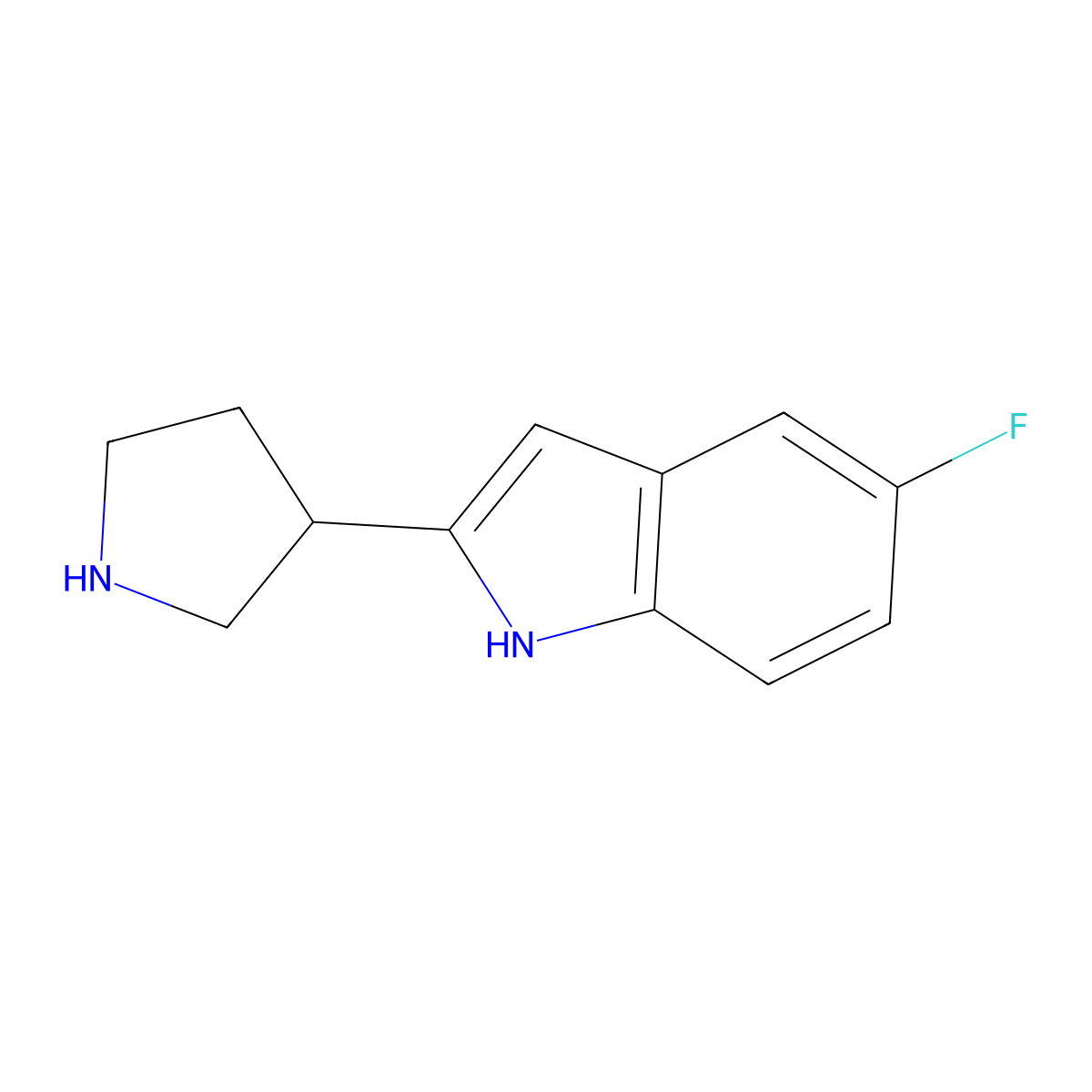 5-Fluoro-2-(pyrrolidin-3-YL)-1H-indole molecular structure, CAS 1260824-70-1