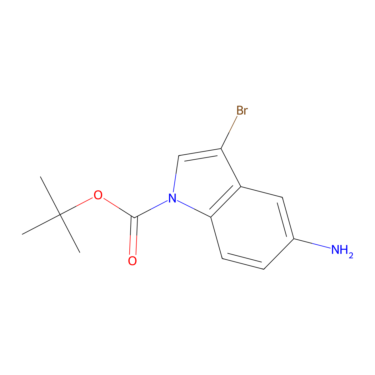 Tert-butyl 5-amino-3-bromo-1H-indole-1-carboxylate molecular structure, CAS 1260824-88-1
