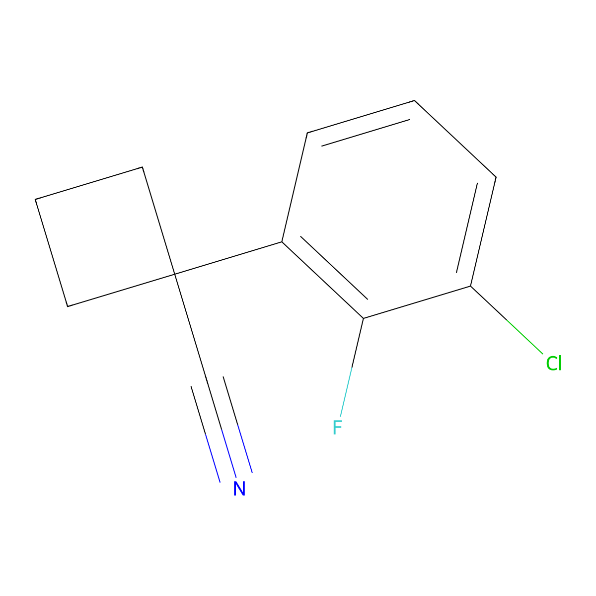 1-(3-Chloro-2-fluorophenyl)cyclobutanecarbonitrile molecular structure, CAS 1260825-29-3