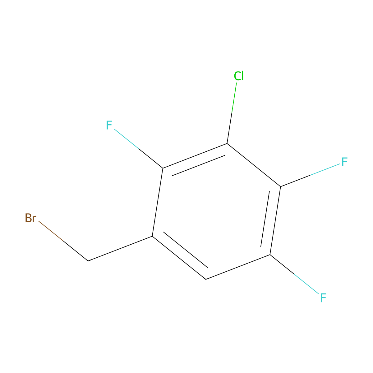 1-(Bromomethyl)-3-chloro-2,4,5-trifluorobenzene molecular structure, CAS 1260825-49-7