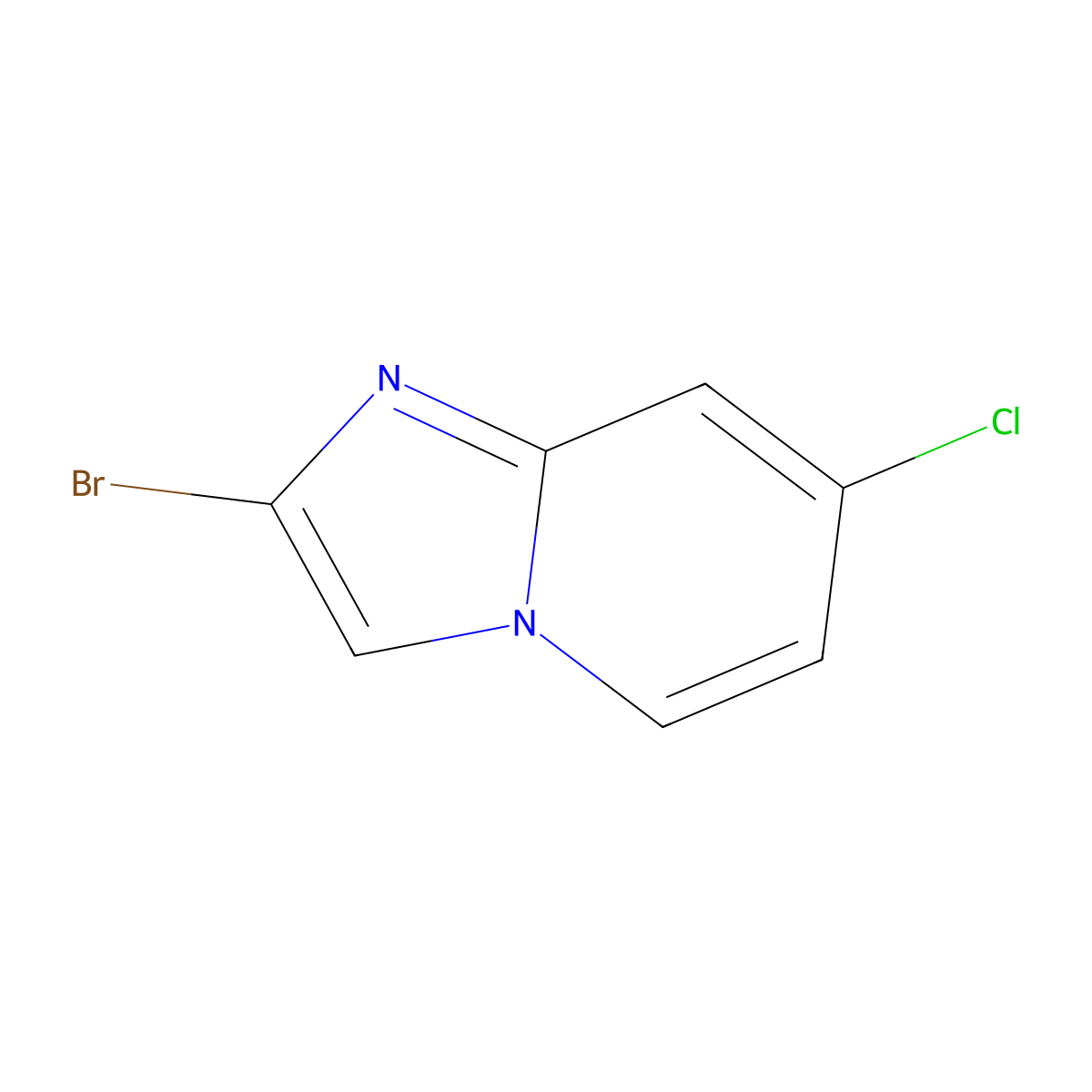 2-Bromo-7-chloroimidazo[1,2-a]pyridine molecular structure, CAS 1260825-69-1