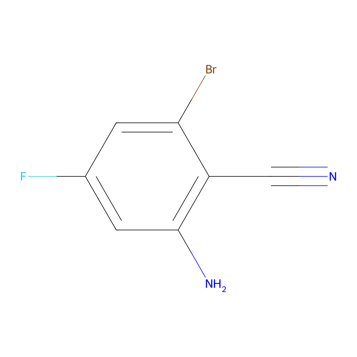 2-Amino-6-bromo-4-fluorobenzonitrile molecular structure, CAS 1260825-85-1