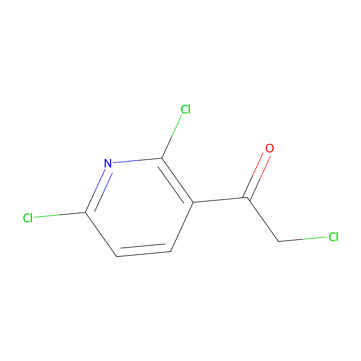 2-Chloro-1-(2,6-dichloropyridin-3-yl)ethan-1-one molecular structure, CAS 1260826-01-4