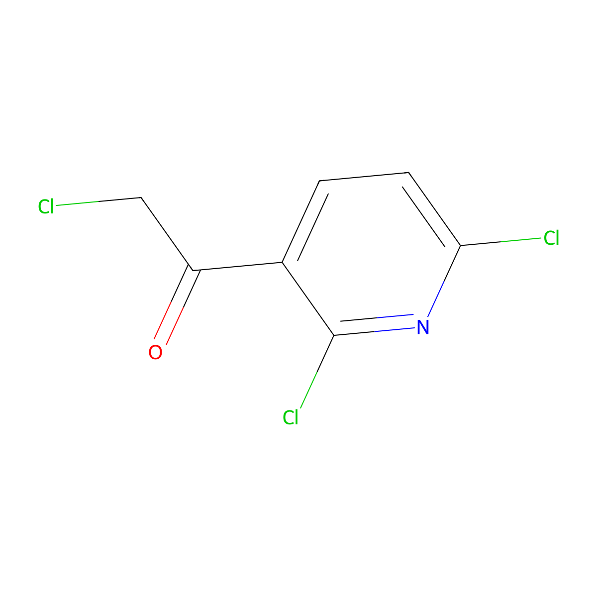 2-Chloro-1-(2,6-dichloropyridin-3-yl)ethan-1-one molecular structure, CAS 1260826-01-4