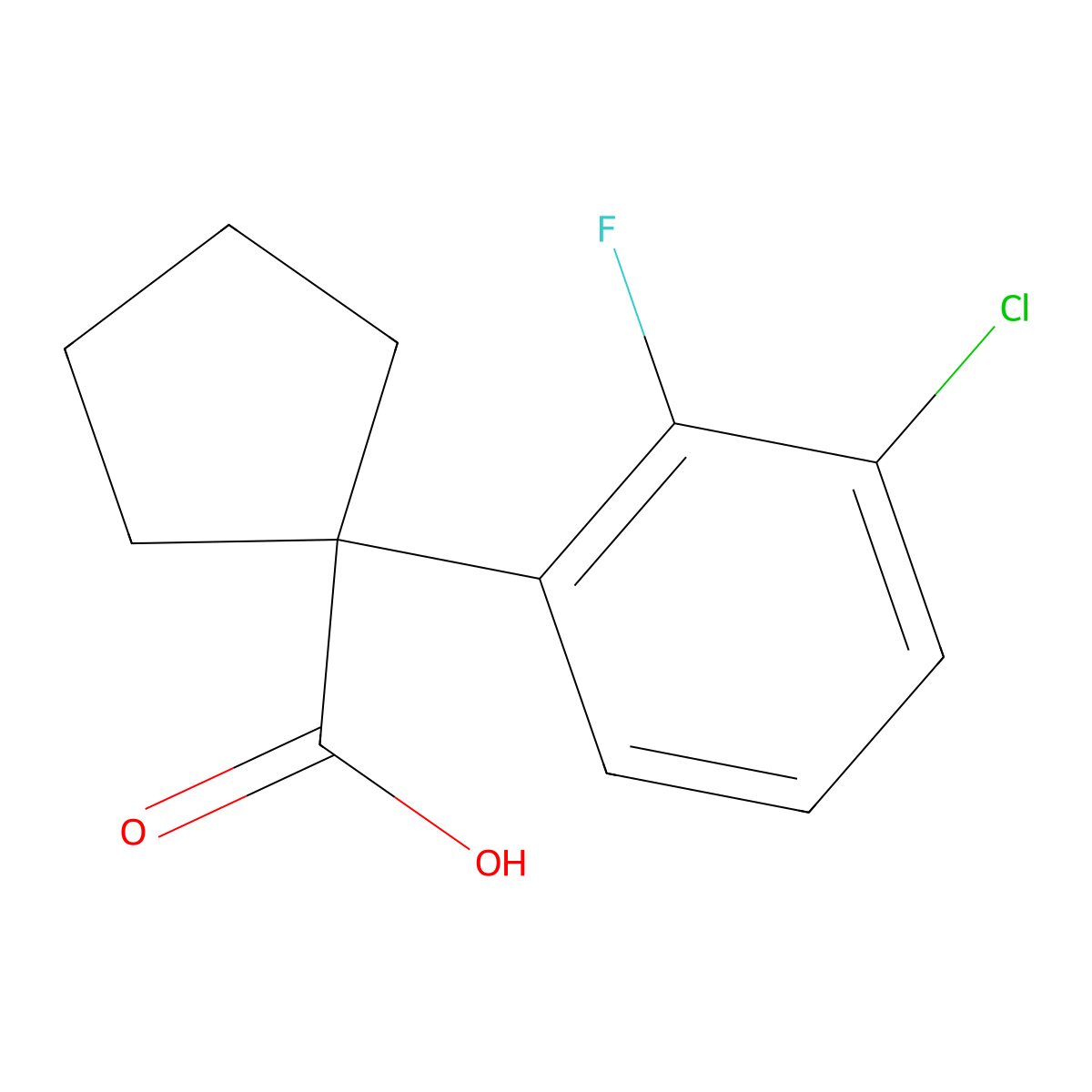 1-(3-Chloro-2-fluorophenyl)cyclopentanecarboxylic Acid molecular structure, CAS 1260826-07-0