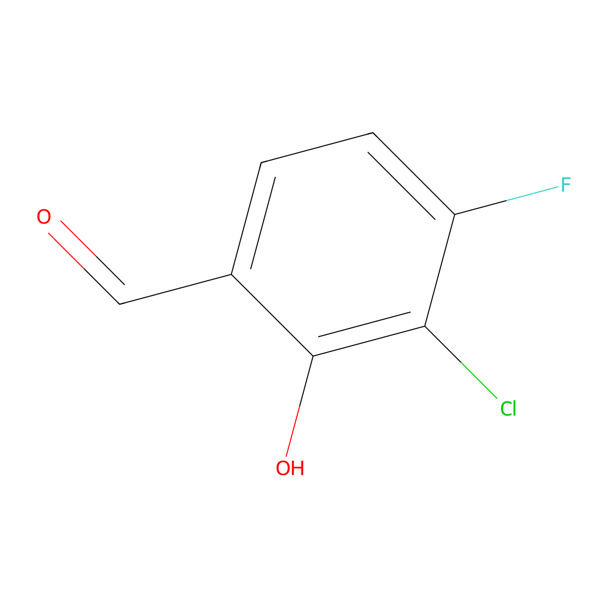 3-Chloro-4-fluoro-2-hydroxybenZaldehyde molecular structure, CAS 1260826-10-5